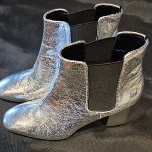 H&M Metallic Silver Ankle Boots